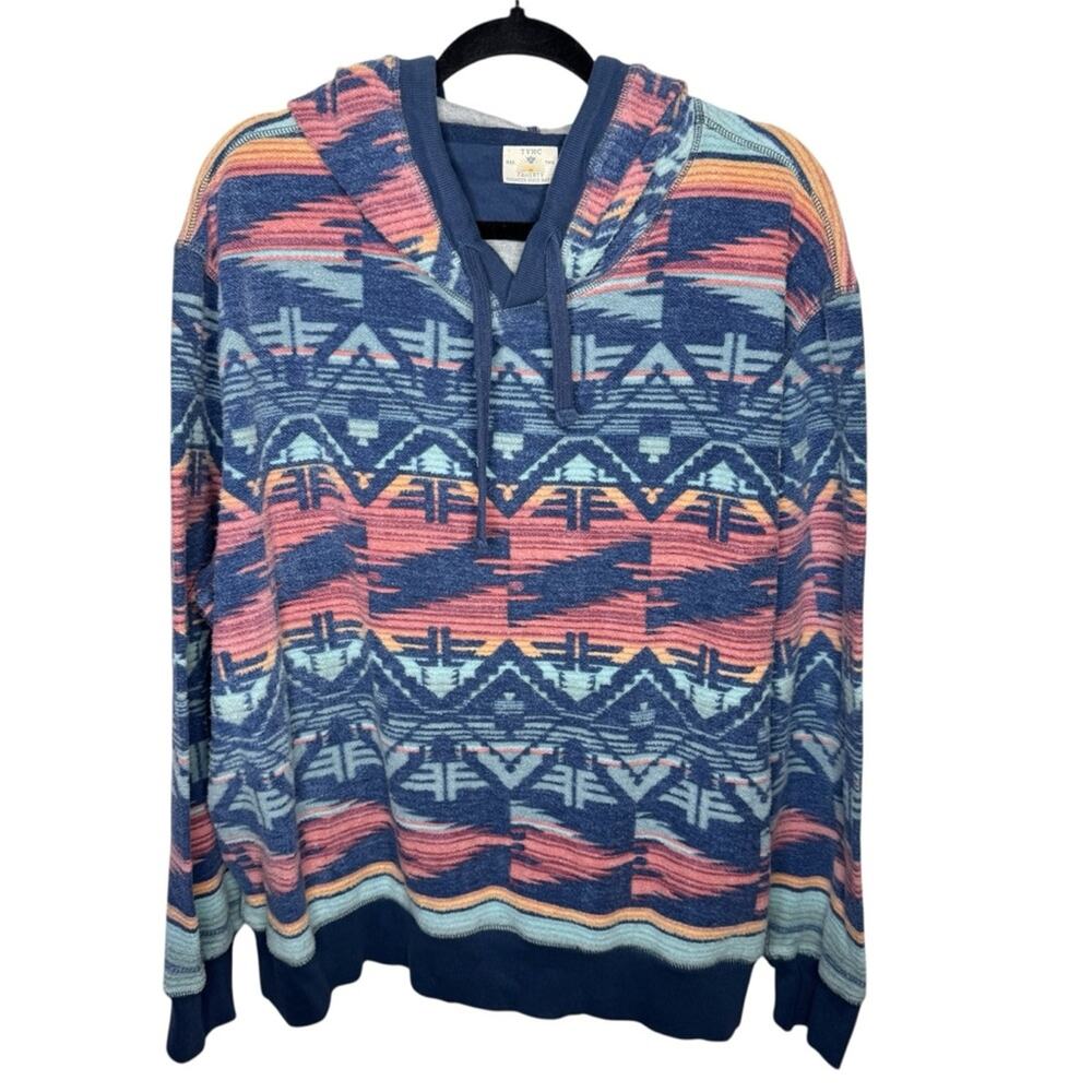 FAHERTY / ThunderVoice Eagle southwestern printed pullover hoodie / XXL